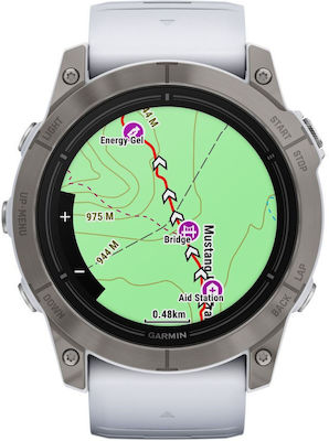 Garmin Epix Pro (Gen 2) Sapphire Edition Titanium 51mm Αδιάβροχο Smartwatch με Παλμογράφο (Titanium with Whitestone)