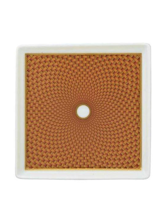 Raynaud Limoges Porcelain Decorative Platter Orange 11x11cm