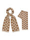 Checked Graphic Logo Scarf Women's Wool Scarf Brown