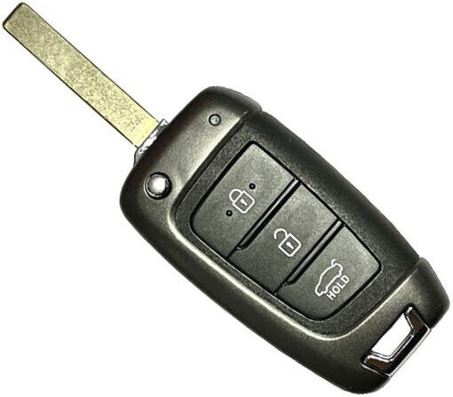 Hyundai Foldable Car Key Shell with Blade with 3 Buttons for Hyundai