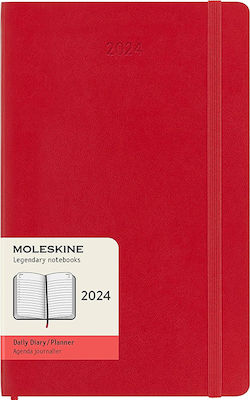 Moleskine Soft Large Zilnic Agenda Roșu 2024 13x21cm DSF212DC3Y24