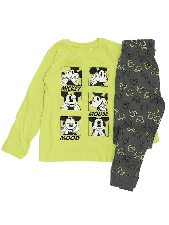 Disney Kids Pajamas Winter Cotton Green Mickey Mouse