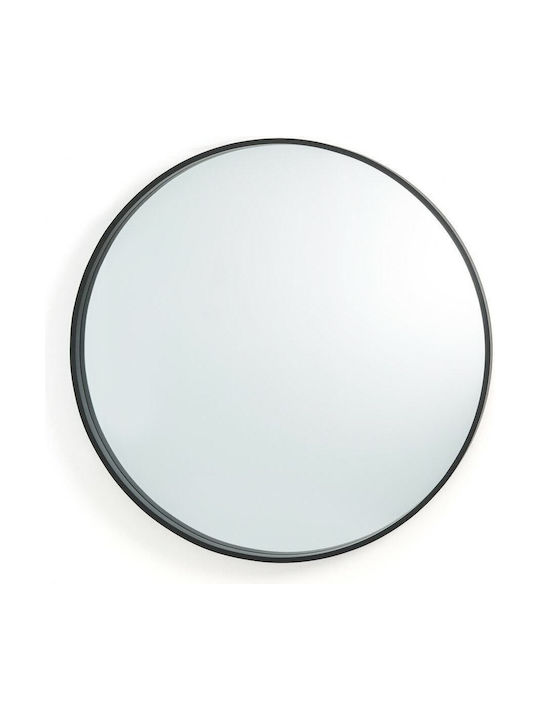 La Redoute Interieurs Wall Mirror with Black Wooden Frame Diameter 80cm 1pcs