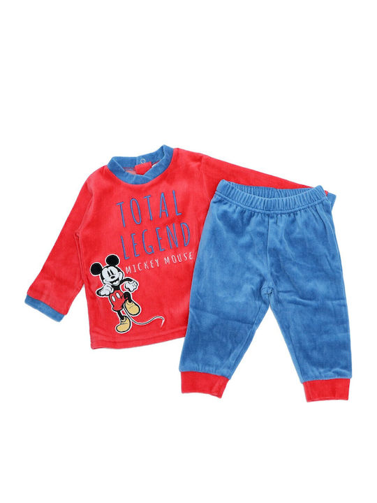 Kids' Set with Pants Winter 2pcs Red Mickey Mouse