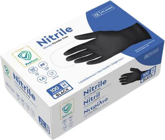 Gmt Nitrile Examination Gloves Powder Free Black 100pcs