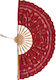 Silk Fashion Handmade Red Fan 22cm