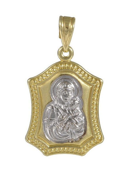 PALAIOLOGOS Pandantiv Talisman pentru copii cu Fecioara Maria din Aur 9K PD11019