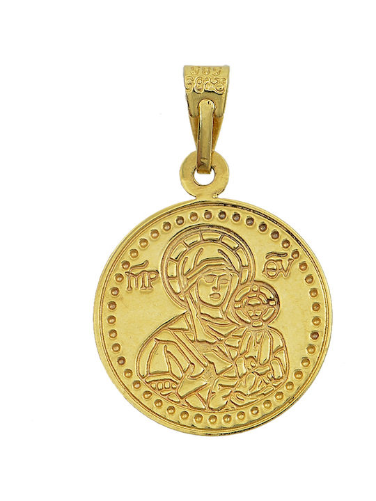 Koumian Pendant Kids Talisman with Virgin Mary from Gold 14K