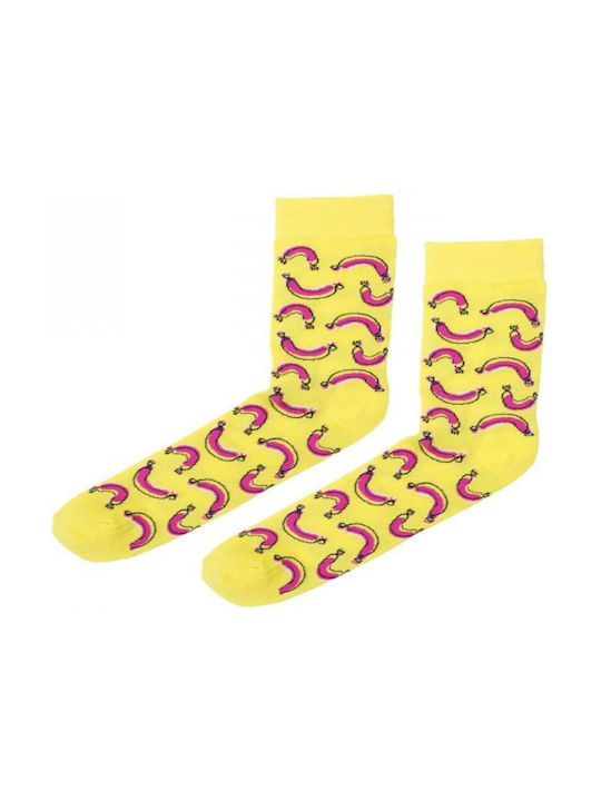 Crazy Socks Bărbați Șosete YELLOW 1Pachet