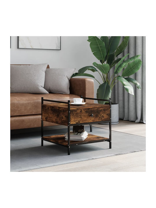 Rectangular Wooden Side Table Καπνιστή Δρυς L50xW50xH50cm