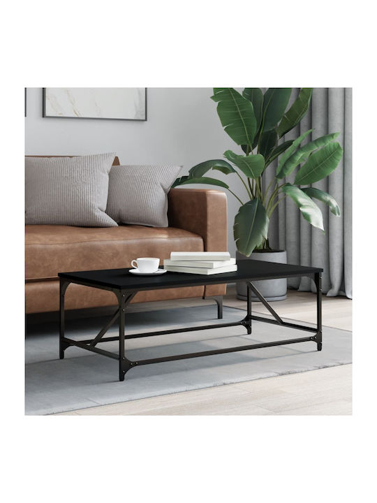 Rectangular Wooden Coffee Table Black L100xW50xH35cm