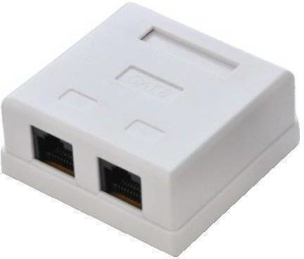 Διπλή Εξωτερική Πρίζα Δικτύου RJ45 Τύπου Cat5 σε Λευκό Χρώμα 168168