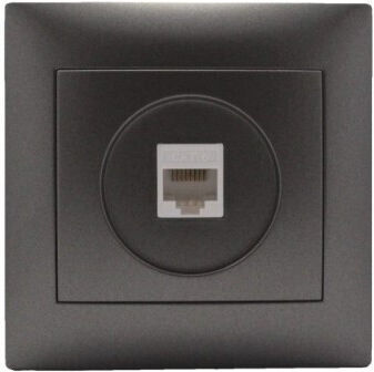 Redled Front Single Network Socket RJ45 Cat6 Gray 27504
