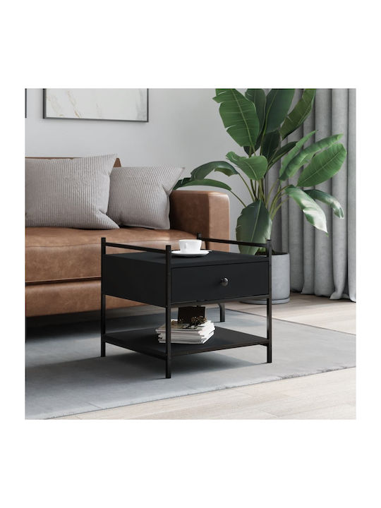 Square Wooden Side Table Black L50xW50xH50cm