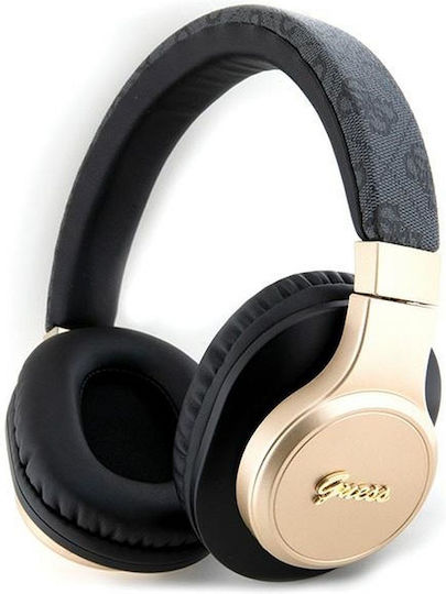 Guess 4G Script Metal Logo Fără fir / Cu fir Over Ear Căști și Încărcare Rapidă Negre