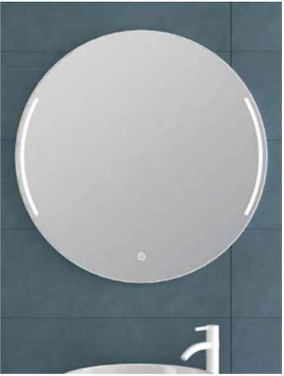 Savvopoulos Oglindă de Baie Rotundă Lumini LED 70x70cm Alb