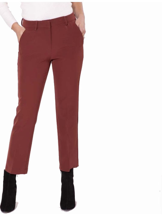 Damen Stoff Hose Bordeaux