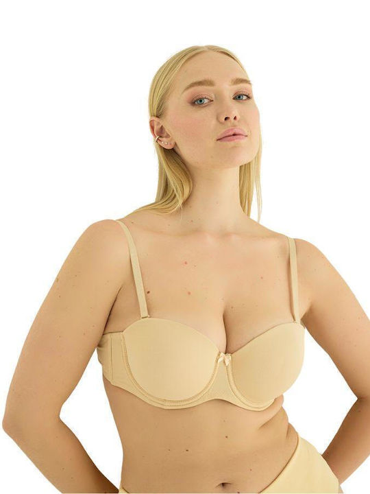 Norddiva Beige Без презрамки Сутиен