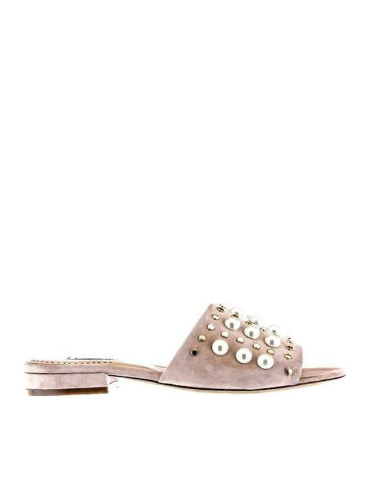 Sandale Casual Damă de Piele Roz 11-Nude