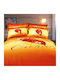 Palatex Duvet Cover Set Cotton Satin Queen with 2 Pillowcases 220x240 Orange