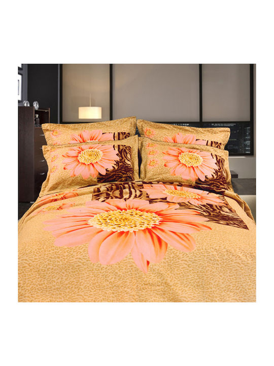 Palatex Duvet Cover Set Cotton Satin Queen with 2 Pillowcases 220x240 Beige