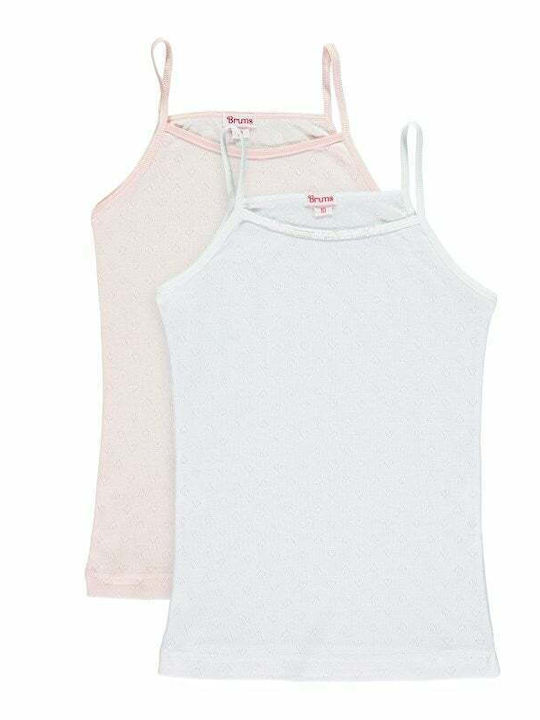 Brums Kids Tank Tops Set white pink 2pcs