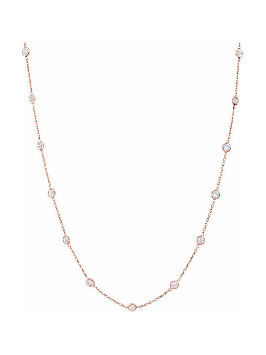 JewelStories Necklace from Gold Plated Silver with Zircon