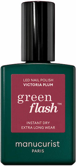 Manucurist Зелен Flash Полутраен Лак За Нокти Victoria Plum 15мл