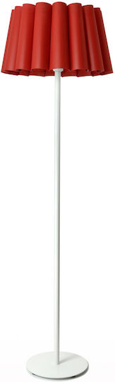 Veis Floor Lamp H150xW42cm. with Socket for Bulb E27 Red