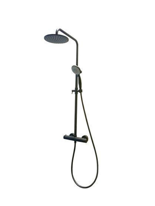 Fiore Collection Shower Column with Mixer Black