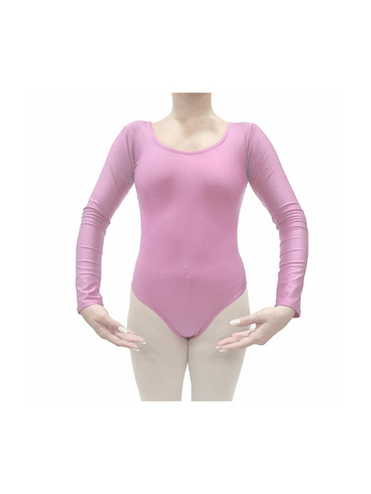 Dance & Football 4/4 Ärmel Bodysuit Rosa für Ballett