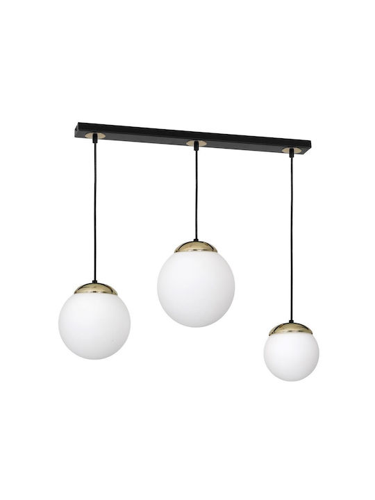 Milagro Sparta Pendant Light Three-Light Rail for Socket E14, E.14 Gold