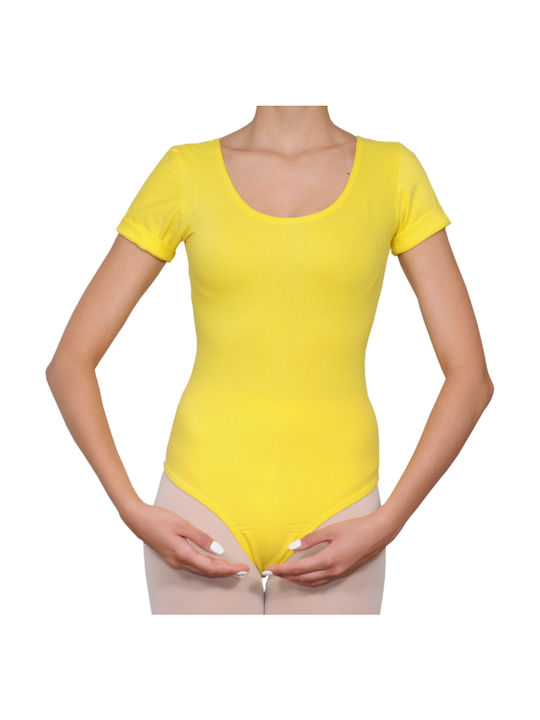 Dance & Football Short Sleeve Bodysuit Yellow for Ballet