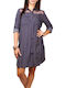 Mini Hemdkleid Kleid Blau