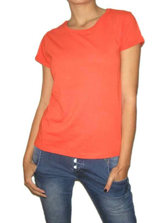 Moodo Γυναικεία Καλοκαιρινή Μπλούζα Βαμβακερή Κοντομάνικη Πορτοκαλί