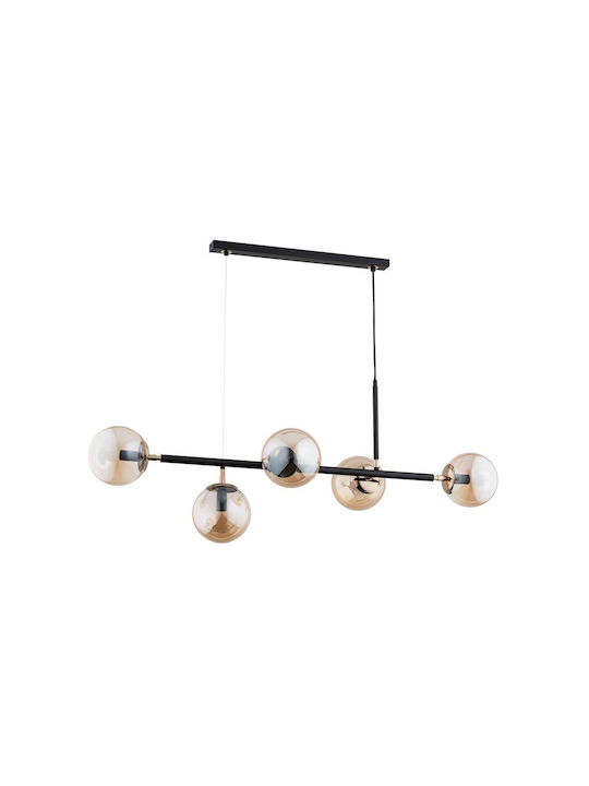 Alfa Hängelampe Schwarz Schiene für 5 Lampen E14, E.14