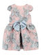 Desiree Flower Jacquard Παιδικό Φόρεμα Κοντομάνικο Tea Rose