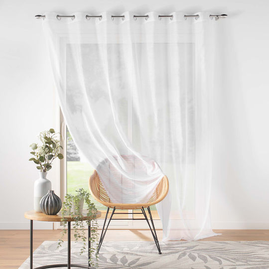 Douceur d'Intérieur Κουρτίνα με Τρουκς L-c Lissea Λευκή 240x240εκ.