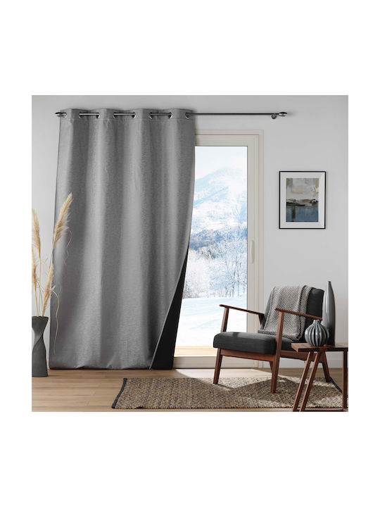 Douceur d'Intérieur Perdea Cu Capse L-c Polarine Gri 140x260cm