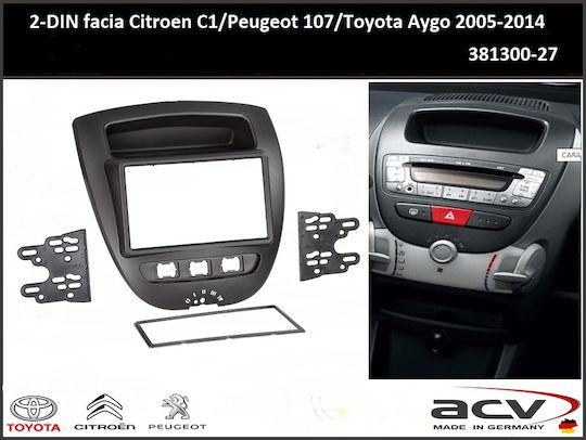 Ice Πρόσοψη 2 Din για Citroen C1 Peugeot 107 Toyota Aygo 2005-2014