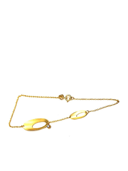 Polytimo Damen Armband aus Gold 14K mit Zirkon
