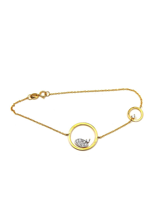 Polytimo Damen Armband aus Gold 14K mit Zirkon