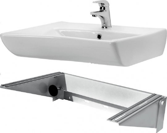 Turavit Barrierefrei An der Wand montiert Aufgesetztes Waschbecken Porzellan 66x55cm '''' Turavit Barrierefrei An der Wand montiert Aufgesetztes Waschbecken Porzellan 66x55cm ''''