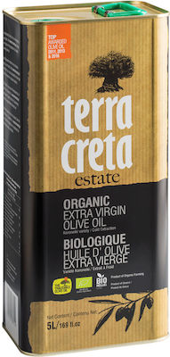 Terra Creta Extra Virgin Olive Oil Organic Product Estate 5lt in a Metallic Container