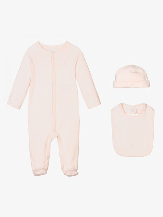 Ralph Lauren Baby Bodysuit Set with Accessories Rose