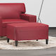 Burgundy Artificial Leather Footstool Upholstered 70x55x41cm