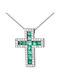 White Gold Cross 18K with Chain