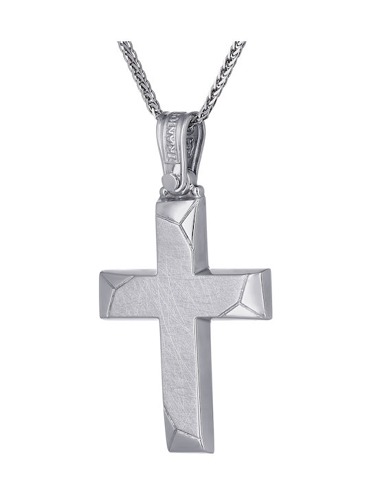 Triantos Herren Weißgold Kreuz 14K