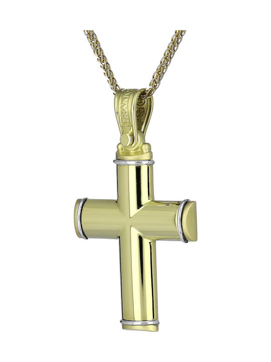 Triantos Herren Gold Kreuz 14K