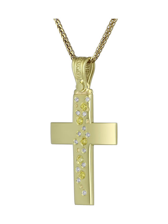 Triantos Femeiesc Aur Cruce 14K